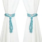 Magnetic Curtain Tiebacks,2 Pack Colorful Agate Tassel Curtain Drapery Holdbacks, Boho Curtain Ties for Home Office Decorative (Indian Agate)