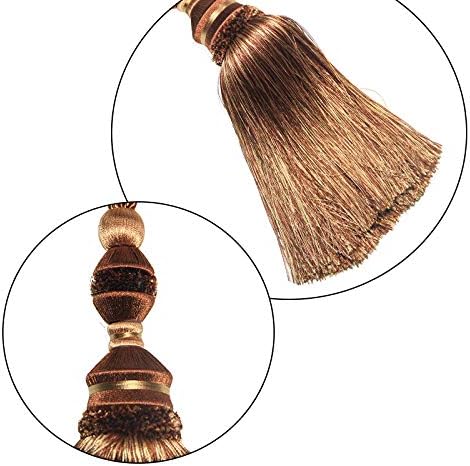 2Pcs Curtain Tiebacks Tassel Tie-Backs, Elegant Curtain Tie Backs Holdbacks for Decor-Light Coffee