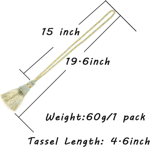 6 Pack Curtain Tie Backs Rope Tassels for Curtains Drape tiebacks Handmade Outdoor Home and Outdoor Decorative (Mix Blue, 6p)