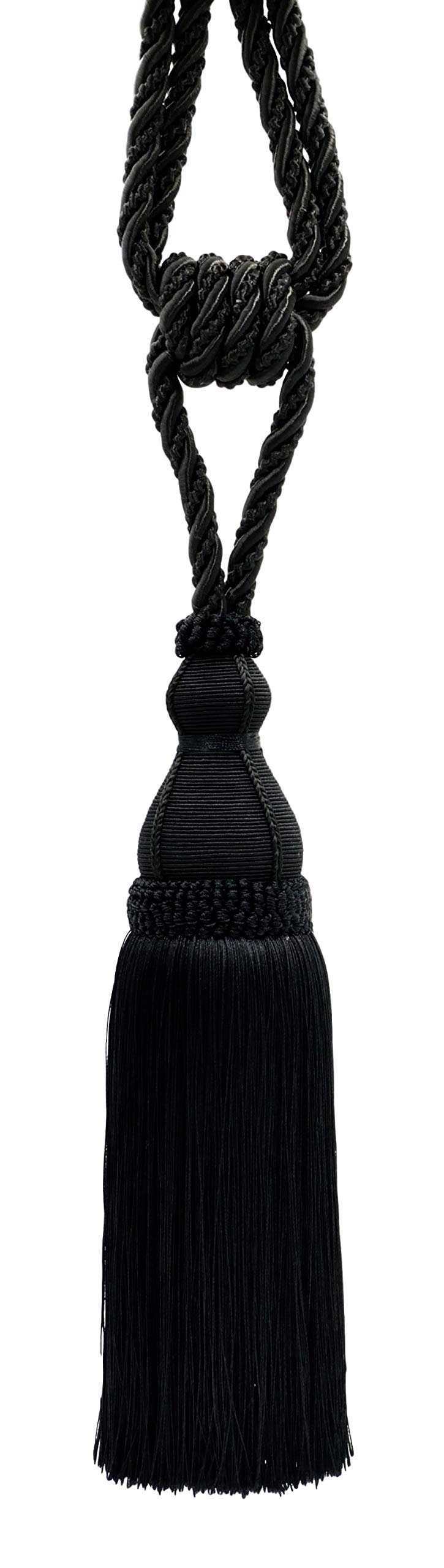 DÉCOPRO Elegant Large Tassel Tieback for Curtains & Draperies, Tassel Length 12" (30.5cm), Spread 30" (76cm) # TBH15, Olive Garden Green (Color# 010) Set of 4