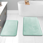 Clara Clark 3 Piece Bathroom Rugs Bath Mat Set, Velvet Memory Foam Bath Mats for Bathroom - Non-Slip, PVC Backing Bath Rugs, Washable - Dries Quickly, Grey