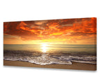 Baisuart S02250 Canvas Prints Wall Art Beach Sunset Ocean Waves Nature Pictures Stretched Canvas Wooden Framed for living Room Bedroom and Office