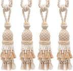 DÉCOPRO Lavish Large Curtain & Drapery, Hand Crafted Tassel Tieback, Tassel Length 11" (27.5cm), 34" (86cm) # TBIL1, Nautical Gold #1152 (Light Gold, Yellow Gold, Navy Blue) Set of 4