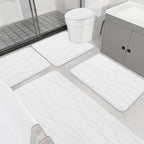 YIHOUSE Memory Foam Grey Bathroom Rug Sets 5 Piece, Ultra Absorbent Bath Mat for Bathroom - Non-Slip Machine Washable & Dry Quickly, 5 Piece Bathroom Mat Set, Dark Grey