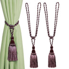 BEL AVENIR 2 Pack Curtain Tiebacks Tassel Drapery Tie-Backs Rope Handmade Holdbacks Home Office Hotel Decorative (Gold, 4 Pack)