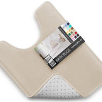 Clara Clark 3 Piece Bathroom Rugs Bath Mat Set, Velvet Memory Foam Bath Mats for Bathroom - Non-Slip, PVC Backing Bath Rugs, Washable - Dries Quickly, Grey