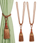 BEL AVENIR 2 Pack Curtain Tiebacks Tassel Drapery Tie-Backs Rope Handmade Holdbacks Home Office Hotel Decorative (Gold, 4 Pack)