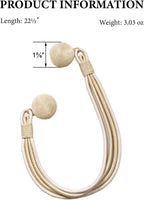 Magnetic Curtain Tiebacks Extra Long 22.4 Inches – Premium Velvet Rope with Strong Neodymium Magnets, No Drill Decorative Holdbacks for Heavy Curtains, Set of 2 (Champagne)