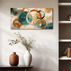 CANEITO Abstract Wall Art for Living Room, Circle Canvas Wall-Decor for Bedroom, Geometric Print Artwork, Size 40 x 20 Inches