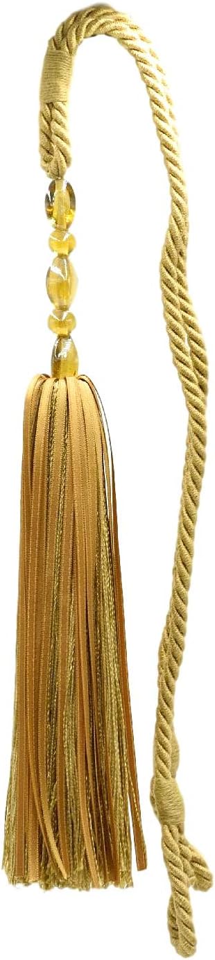 DÉCOPRO Contemporary Small Beaded Tassel Tieback with elaborately Handcrafted Seed Bead Design Tassel Length 7 1/2" (19cm) 27" Spread (68.5cm) # TBC075 Tan Beige #814 (Light Tan Beige) Pack of 4