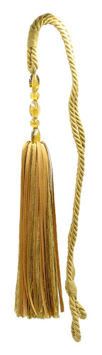 DÉCOPRO Contemporary Small Beaded Tassel Tieback with elaborately Handcrafted Seed Bead Design Tassel Length 7 1/2" (19cm) 27" Spread (68.5cm) # TBC075 Tan Beige #814 (Light Tan Beige) Pack of 4