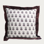 Palm & Loom 100% Cotton Linen Cushion Cover - Aira Decorative Throw Pillow Case with Camel & Blue print with flange - Modern Traditional Living Room, Bedroom Pillow Cover (Tana, 20" x 20" (Pack of 1))