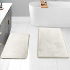 Clara Clark 3 Piece Bathroom Rugs Bath Mat Set, Velvet Memory Foam Bath Mats for Bathroom - Non-Slip, PVC Backing Bath Rugs, Washable - Dries Quickly, Grey