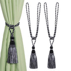 BEL AVENIR 2 Pack Curtain Tiebacks Tassel Drapery Tie-Backs Rope Handmade Holdbacks Home Office Hotel Decorative (Gold, 4 Pack)