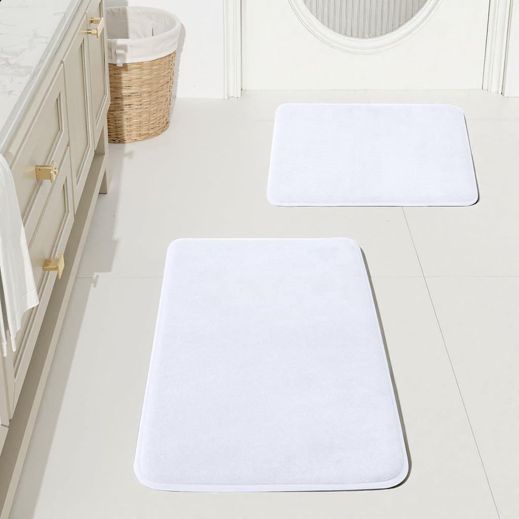 HUXMEYSON Bathroom Rugs Sets 3 Piece, Non-Slip & Quick Dry Bath Mat Set, Ultra Soft Velvet Bath Rugs for Bathroom, Toilet and Shower Floor, Grey Green