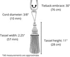 DÉCOPRO Elegant Large Tassel Tieback for Curtains & Draperies, Tassel Length 12" (30.5cm), Spread 30" (76cm) # TBH15, Olive Garden Green (Color# 010) Set of 4