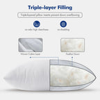 MIULEE 22x22 Pillow Inserts,Set of 2 Down Feather Throw Pillows for Couch Sofa Bed, Decorative Fluffy Throw Pillow Inserts Cotton Fabric,White