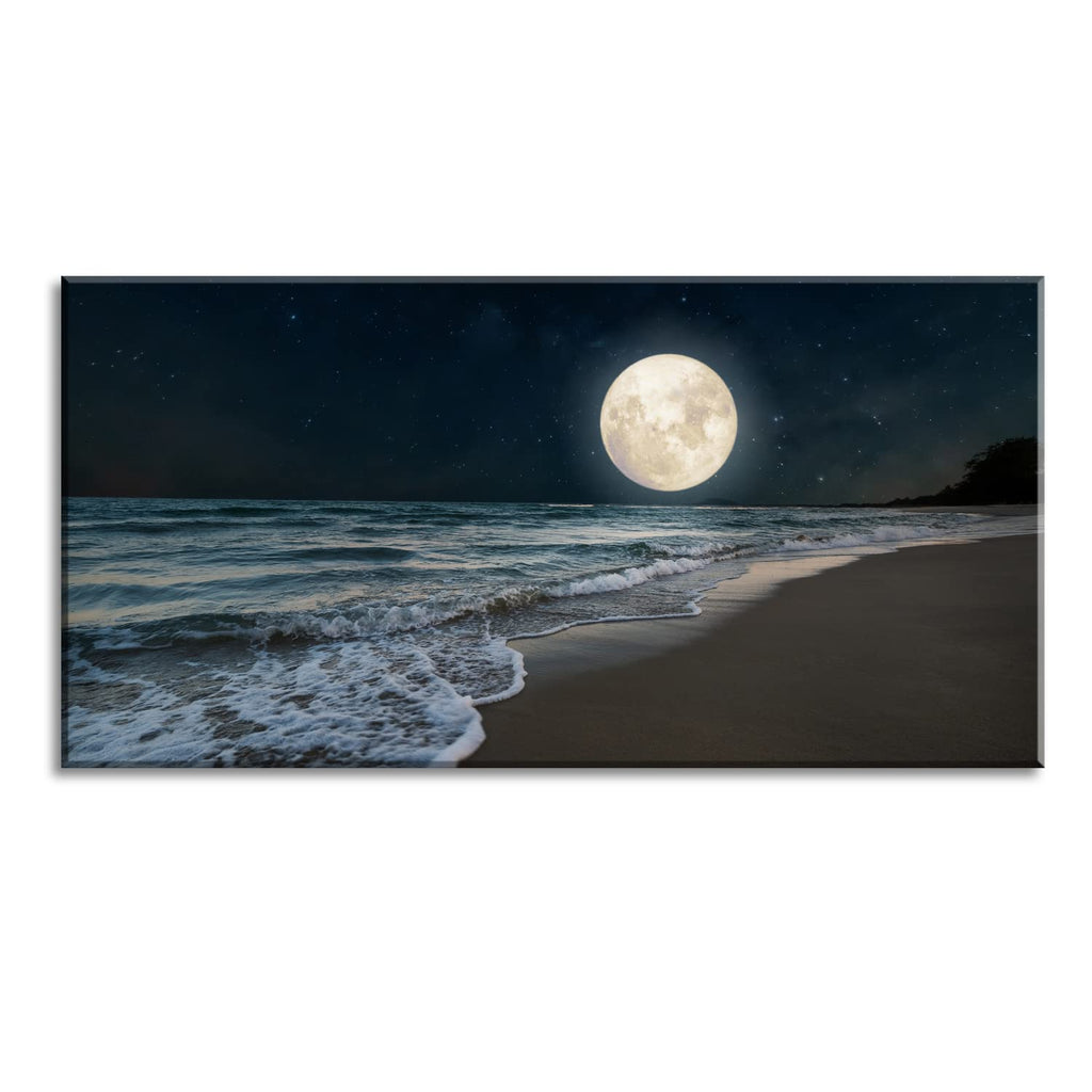 Lasdel Stretched Canvas Wall Art of White Flowers Plant Picture for Living Room Bedroom Home Decoration, Beautiful White and Red Premium Nature Print Artwork Painting Decor, Inner Frame 23x46 Inches