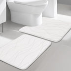 YIHOUSE Memory Foam Grey Bathroom Rug Sets 5 Piece, Ultra Absorbent Bath Mat for Bathroom - Non-Slip Machine Washable & Dry Quickly, 5 Piece Bathroom Mat Set, Dark Grey