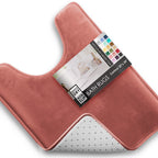 Clara Clark 3 Piece Bathroom Rugs Bath Mat Set, Velvet Memory Foam Bath Mats for Bathroom - Non-Slip, PVC Backing Bath Rugs, Washable - Dries Quickly, Grey