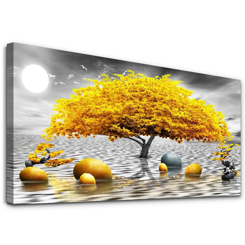 MHARTK66 Wall Decor for Living Room Large Canvas Wall Art for Bedroom Modern Office Pictures Blue Sun Beach Grass Ocean Landscape Paintings Canvas Art Prints Home Decorations