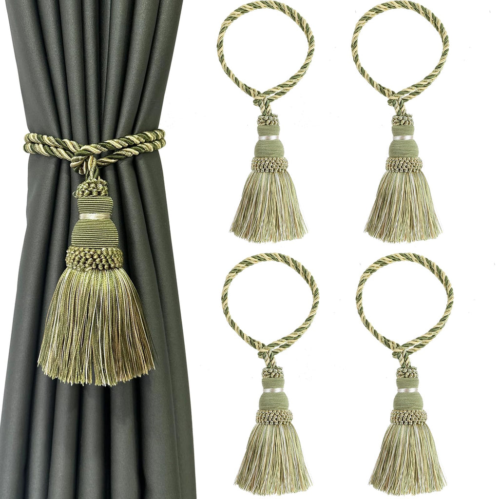 6 Pack Curtain Tie Backs Rope Tassels for Curtains Drape tiebacks Handmade Outdoor Home and Outdoor Decorative (Mix Blue, 6p)