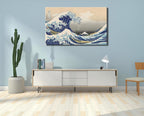 OKEXCKK The Great Wave off Kanagawa by Katsushika Hoki Wall Art Decor, Classic Painting Abstract Seascape Canvas Print Pictures, Modern Japanese Artwork for Bedroom Living Room Decoration - 24"x36"