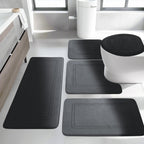 YIHOUSE Memory Foam Bath Mat Set, Bathroom Rugs Sets 3 Pieces, Non Slip Bath Mats for Bathroom, Super Soft and Water Absorbent Bath Rug Set, Machine Washable U Shape Toilet Rug,Beige