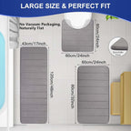 Memory Foam Bathroom Rugs Sets 3 Piece, Extra Thick Soft Absorbent Non Slip Upgraded, Washable Toilet Bath Mat Shower Carpet for Bedroom, Living Room (Grey, U Shape 24” X 24”+24” X 32”+17” X 48”)