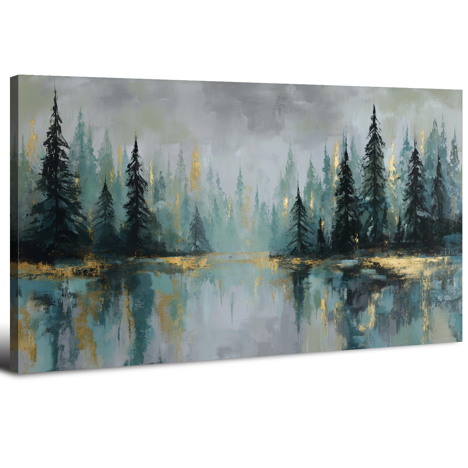 Sunset Mountain Wall Art for Living Room Nature Grand Teton Landscape Canvas Wall Decor National Park Wall Art Oxbow Bend Snake River Scenery Wyoming Painting Artwork Office Home Decoration 20x40"
