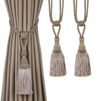 BEL AVENIR 2 Pack Curtain Tiebacks Tassel Drapery Tie-Backs Rope Handmade Holdbacks Home Office Hotel Decorative (Gold, 4 Pack)