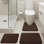 5-Piece Bathroom Rug Set - Memory Foam Bath Mats, Non-Slip, Ultra-Soft, Water Absorbent, Machine Washable Bathroom Rugs - Beige