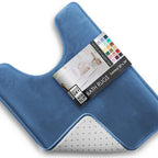 Clara Clark 3 Piece Bathroom Rugs Bath Mat Set, Velvet Memory Foam Bath Mats for Bathroom - Non-Slip, PVC Backing Bath Rugs, Washable - Dries Quickly, Grey