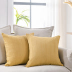 26x26 Pillow Covers Set of 2 Khaki Euro Shams Boho Decorative Throw Pillow Covers Cotton Large Square Pillowcase for Couch Bed