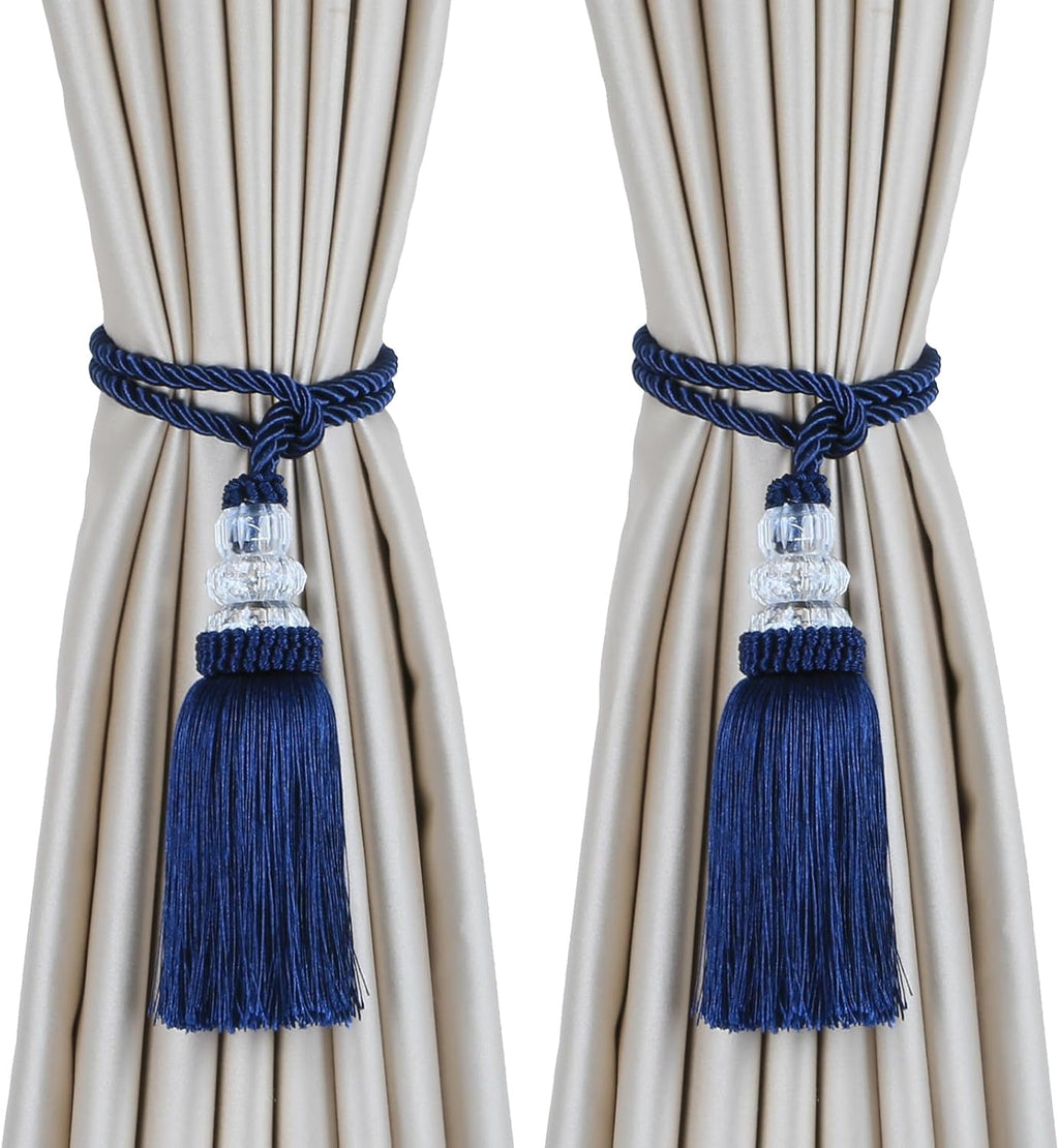 6 Pack Curtain Tiebacks with Tassel, Outdoor Elegant Decorative Curtain Holdback,Modern Rope Window Curtain Ties Backs for Draperies (6, Gold)