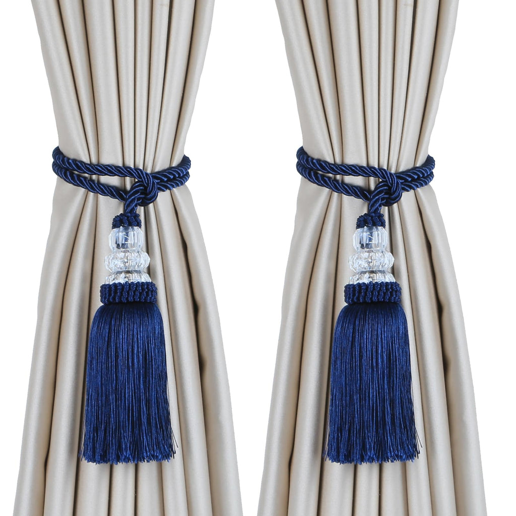 6 Pack Curtain Tiebacks with Tassel, Outdoor Elegant Decorative Curtain Holdback,Modern Rope Window Curtain Ties Backs for Draperies (6, Gold)