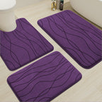 YIHOUSE Memory Foam Grey Bathroom Rug Sets 5 Piece, Ultra Absorbent Bath Mat for Bathroom - Non-Slip Machine Washable & Dry Quickly, 5 Piece Bathroom Mat Set, Dark Grey