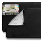 Clara Clark 3 Piece Bathroom Rugs Bath Mat Set, Velvet Memory Foam Bath Mats for Bathroom - Non-Slip, PVC Backing Bath Rugs, Washable - Dries Quickly, Grey