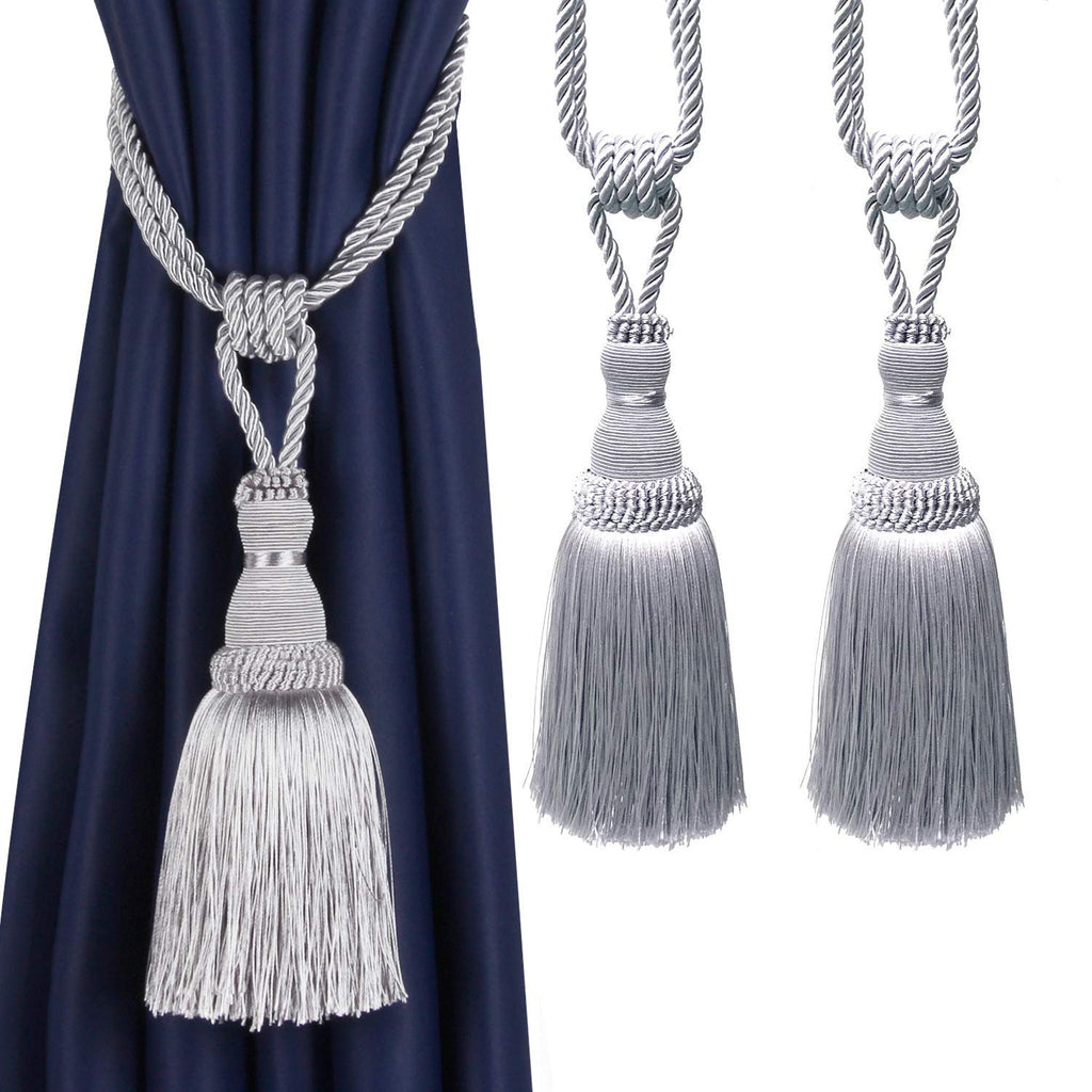 BEL AVENIR 2 Pack Curtain Tiebacks Tassel Drapery Tie-Backs Rope Handmade Holdbacks Home Office Hotel Decorative (Gold, 4 Pack)