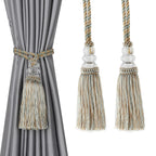 6 Pack Curtain Tiebacks with Tassel, Outdoor Elegant Decorative Curtain Holdback,Modern Rope Window Curtain Ties Backs for Draperies (6, Gold)