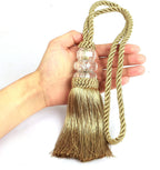 6 Pack Curtain Tiebacks with Tassel, Outdoor Elegant Decorative Curtain Holdback,Modern Rope Window Curtain Ties Backs for Draperies (6, Gold)