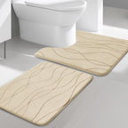 YIHOUSE Memory Foam Grey Bathroom Rug Sets 5 Piece, Ultra Absorbent Bath Mat for Bathroom - Non-Slip Machine Washable & Dry Quickly, 5 Piece Bathroom Mat Set, Dark Grey