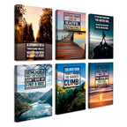 Throwbacktraits Canvas Motivational Wall Art – Set of 6 Inspirational Prints with Uplifting Phrases & Vibrant Images, Eco-Friendly & Framed, Ready to Hang for Office Wall Decor, Living Room & Bedroom Décor