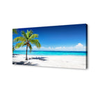 Baisuart S02250 Canvas Prints Wall Art Beach Sunset Ocean Waves Nature Pictures Stretched Canvas Wooden Framed for living Room Bedroom and Office