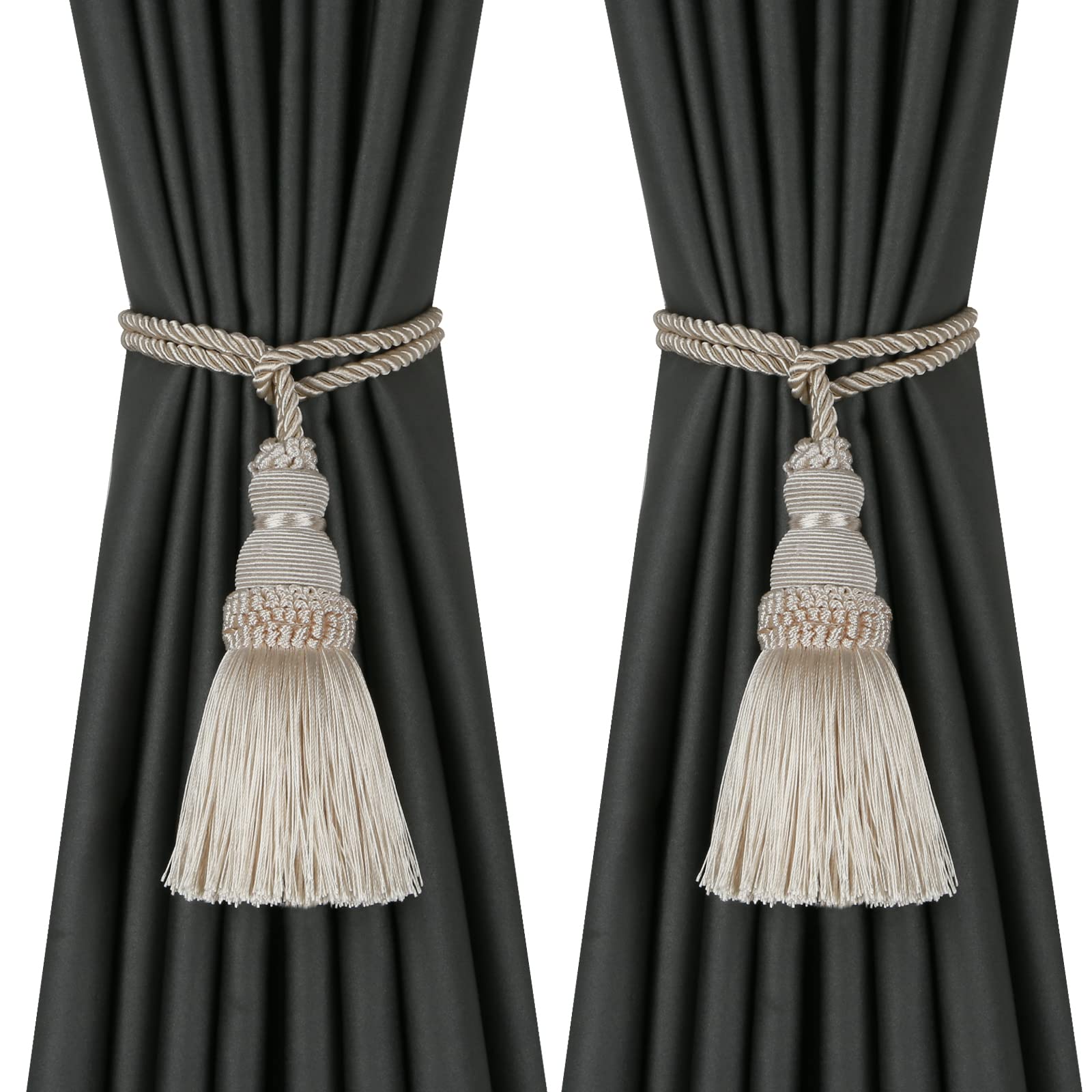 6 Pack Curtain Tie Backs Rope Tassels for Curtains Drape tiebacks Handmade Outdoor Home and Outdoor Decorative (Mix Blue, 6p)
