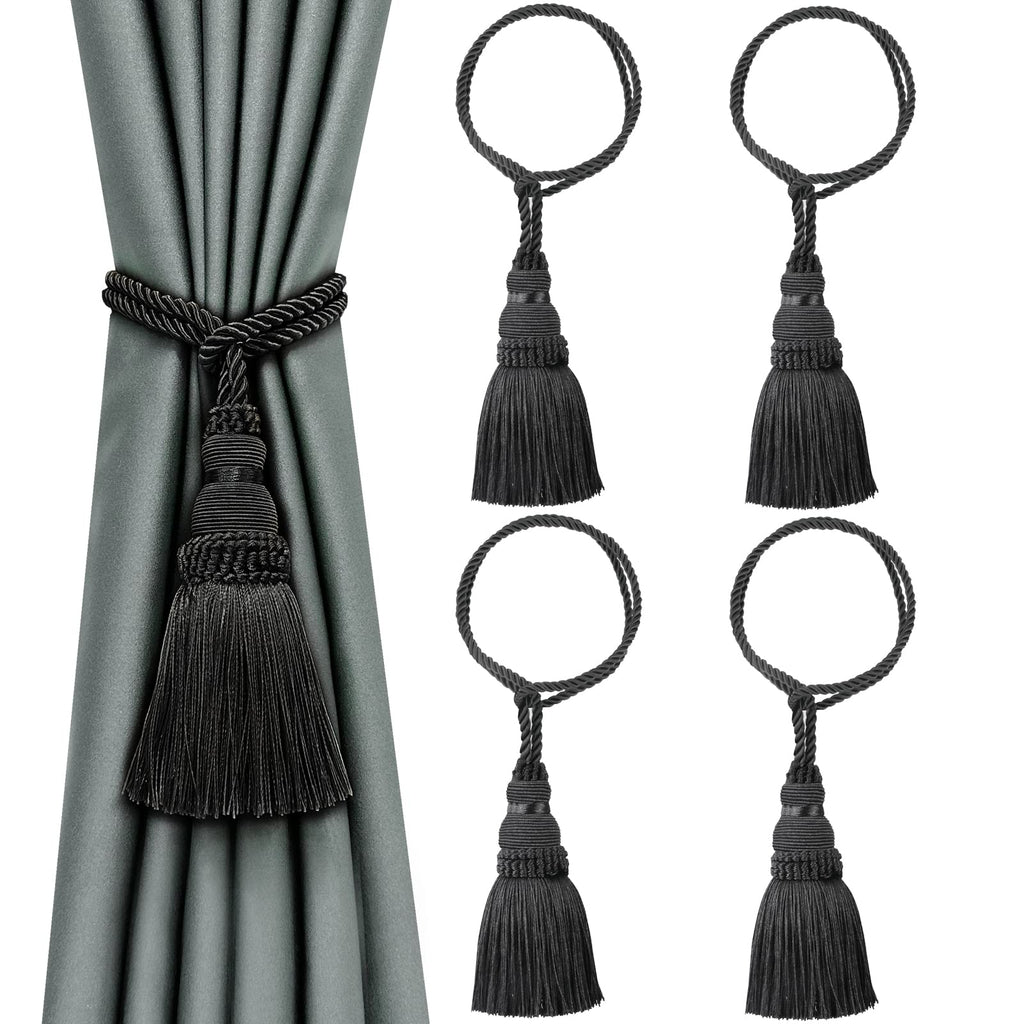 6 Pack Curtain Tie Backs Rope Tassels for Curtains Drape tiebacks Handmade Outdoor Home and Outdoor Decorative (Mix Blue, 6p)