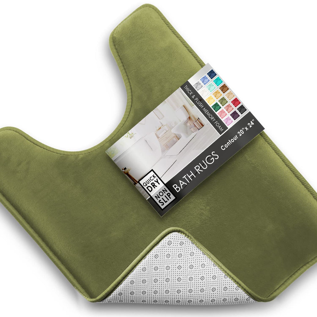 Clara Clark 3 Piece Bathroom Rugs Bath Mat Set, Velvet Memory Foam Bath Mats for Bathroom - Non-Slip, PVC Backing Bath Rugs, Washable - Dries Quickly, Grey