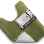 Clara Clark 3 Piece Bathroom Rugs Bath Mat Set, Velvet Memory Foam Bath Mats for Bathroom - Non-Slip, PVC Backing Bath Rugs, Washable - Dries Quickly, Grey