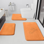 HUXMEYSON Bathroom Rugs Sets 3 Piece, Non-Slip & Quick Dry Bath Mat Set, Ultra Soft Velvet Bath Rugs for Bathroom, Toilet and Shower Floor, Grey Green
