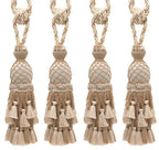 DÉCOPRO Lavish Large Curtain & Drapery, Hand Crafted Tassel Tieback, Tassel Length 11" (27.5cm), 34" (86cm) # TBIL1, Nautical Gold #1152 (Light Gold, Yellow Gold, Navy Blue) Set of 4